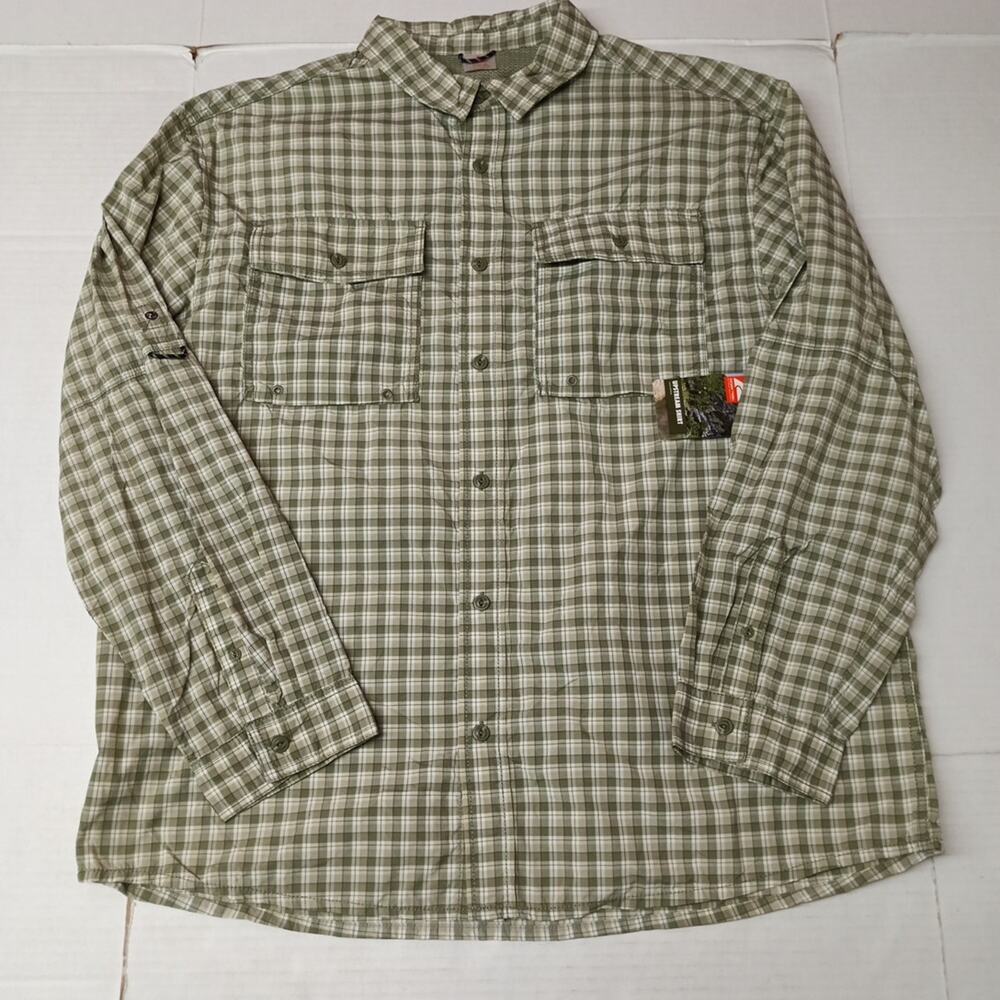 Ozark Trail‎ Upstream Shirt Men XL (46-48) Green Plaid Vented